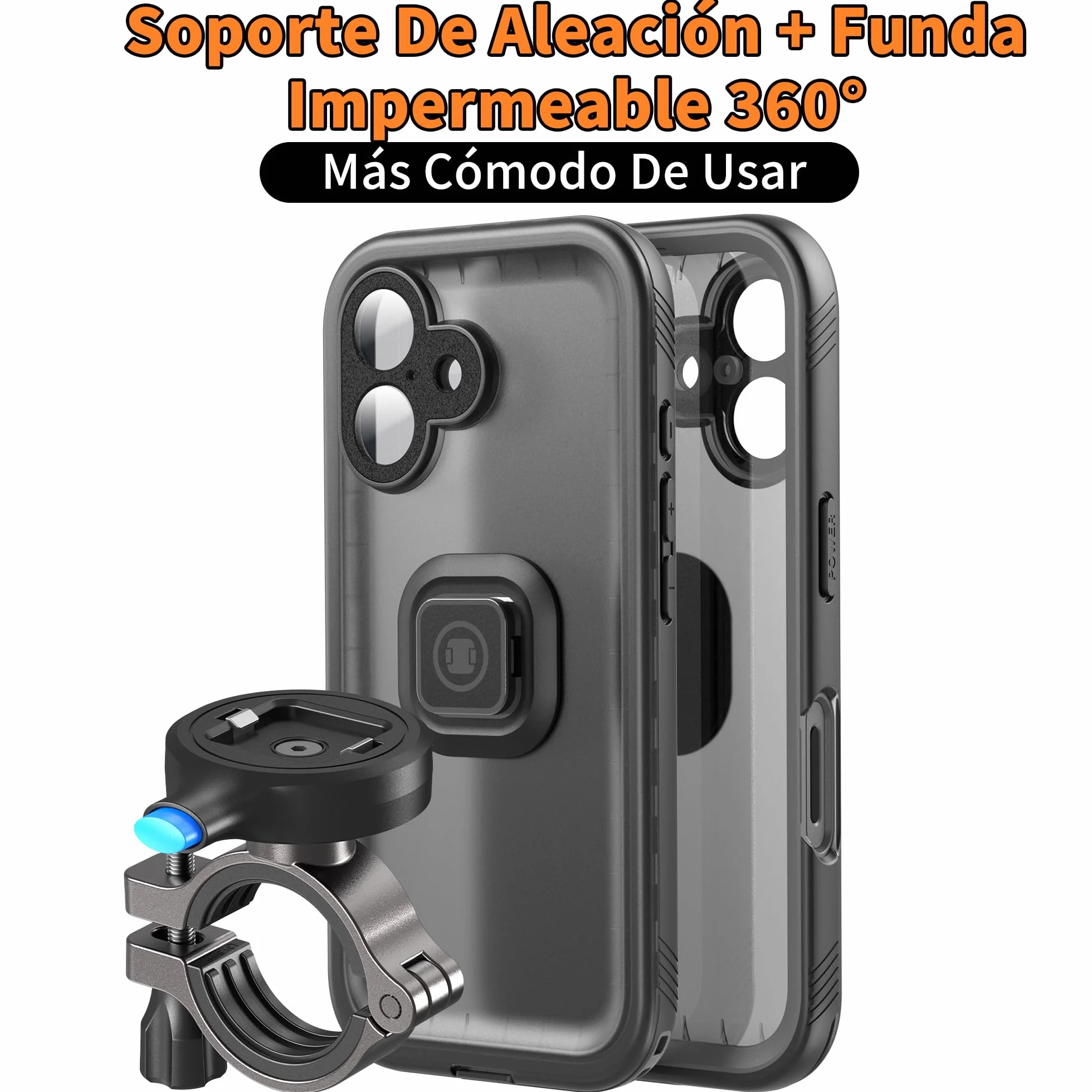 Cozycase Soporte Movil Bicicleta Moto para iPhone 13 Mini - Impermeable Antivibracion Suporte Telefono Manillar MTB/Btt/Scooter/Patinete/Bici Electrica/Carretera/Motocicleta Metal Bike Phone Holder