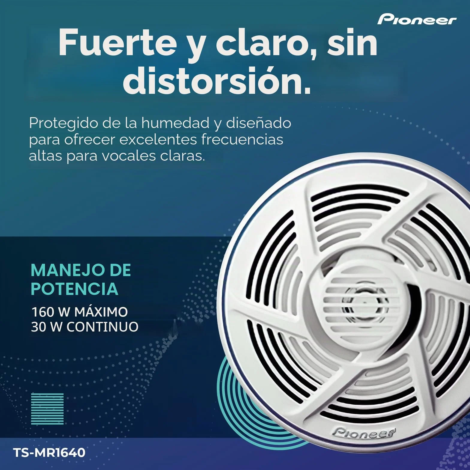 PIONEER TS-MR1640 - Altavoces Marinos de 2 vías y 16 cm (160 W)