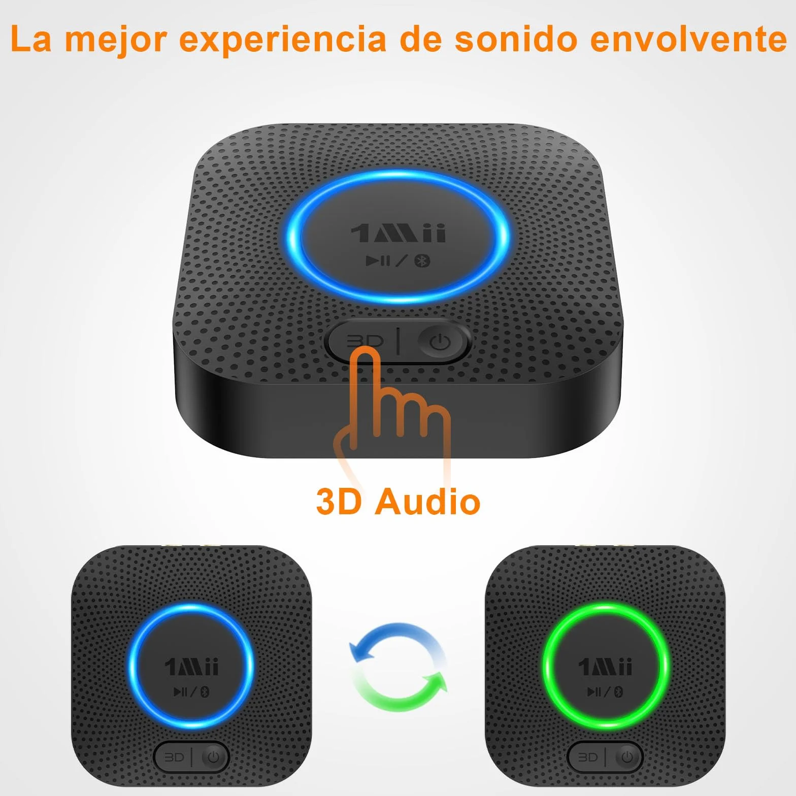 1Mii Bluetooth 5.3 Receptor Audio Adaptador Inalámbrico RCA/AUX 3.5mm Jack 3D Surround 50m