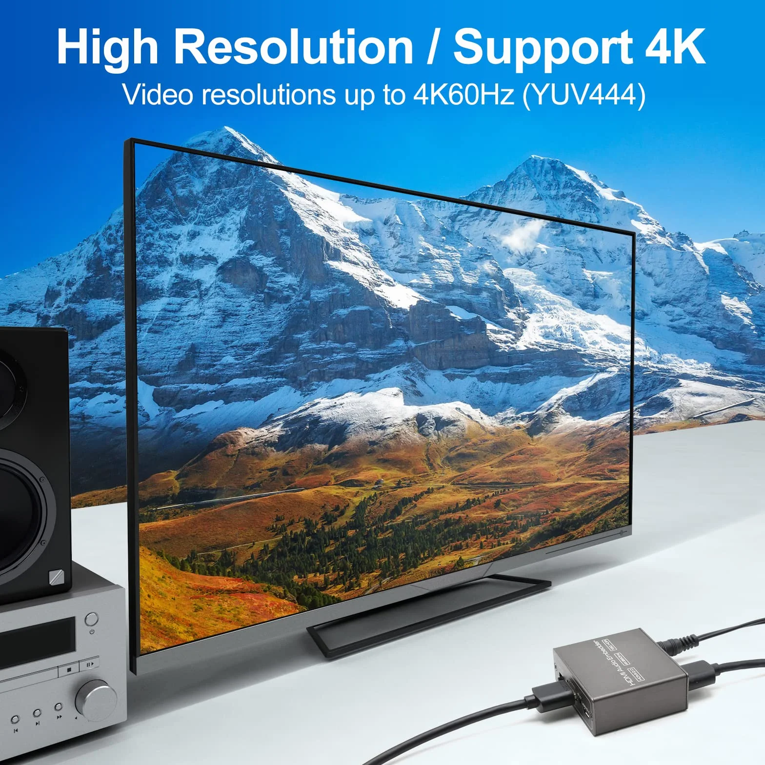 Soporte de Entrada de Analógico Digital HDMI Audio Embedder 4K60Hz 18Gbps HDR CEC HDCP2.2