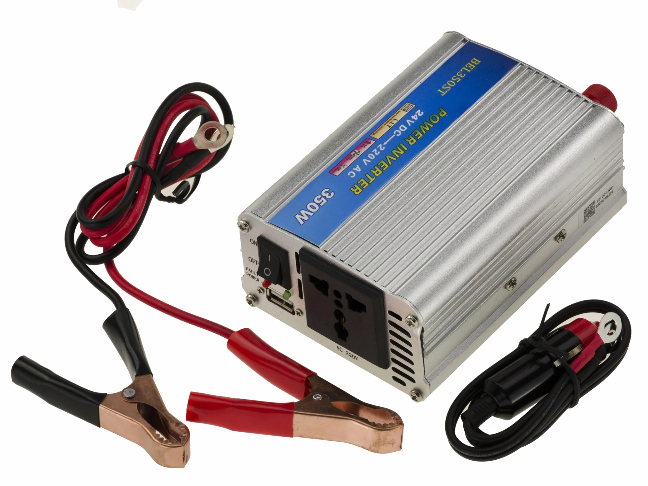 KALEA-INFORMATIQUE Convertidor de tensión de 24 V de Entrada a 220 V de Salida. Potencia Continua 350 vatios, Potencia Pico 600 vatios