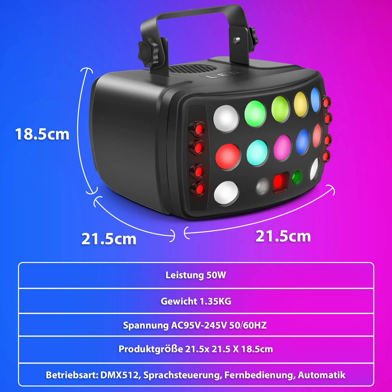 Luz de discoteca para fiestas, DMX 512, foco de efectos LED RGB, proyector de DJ, controlado por música, luces para KTV, bar, reunión familiar, boda, cumpleaños, Halloween