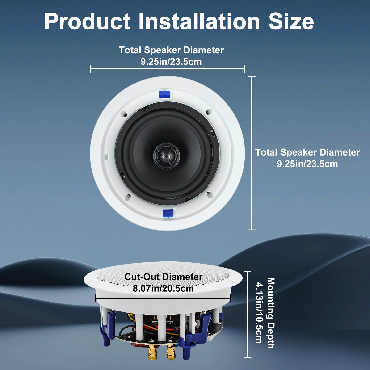 STUDIOFINIX Altavoces de techo Bluetooth 6.5 pulgadas 320 W 2 vías montaje empotrado sonido completo