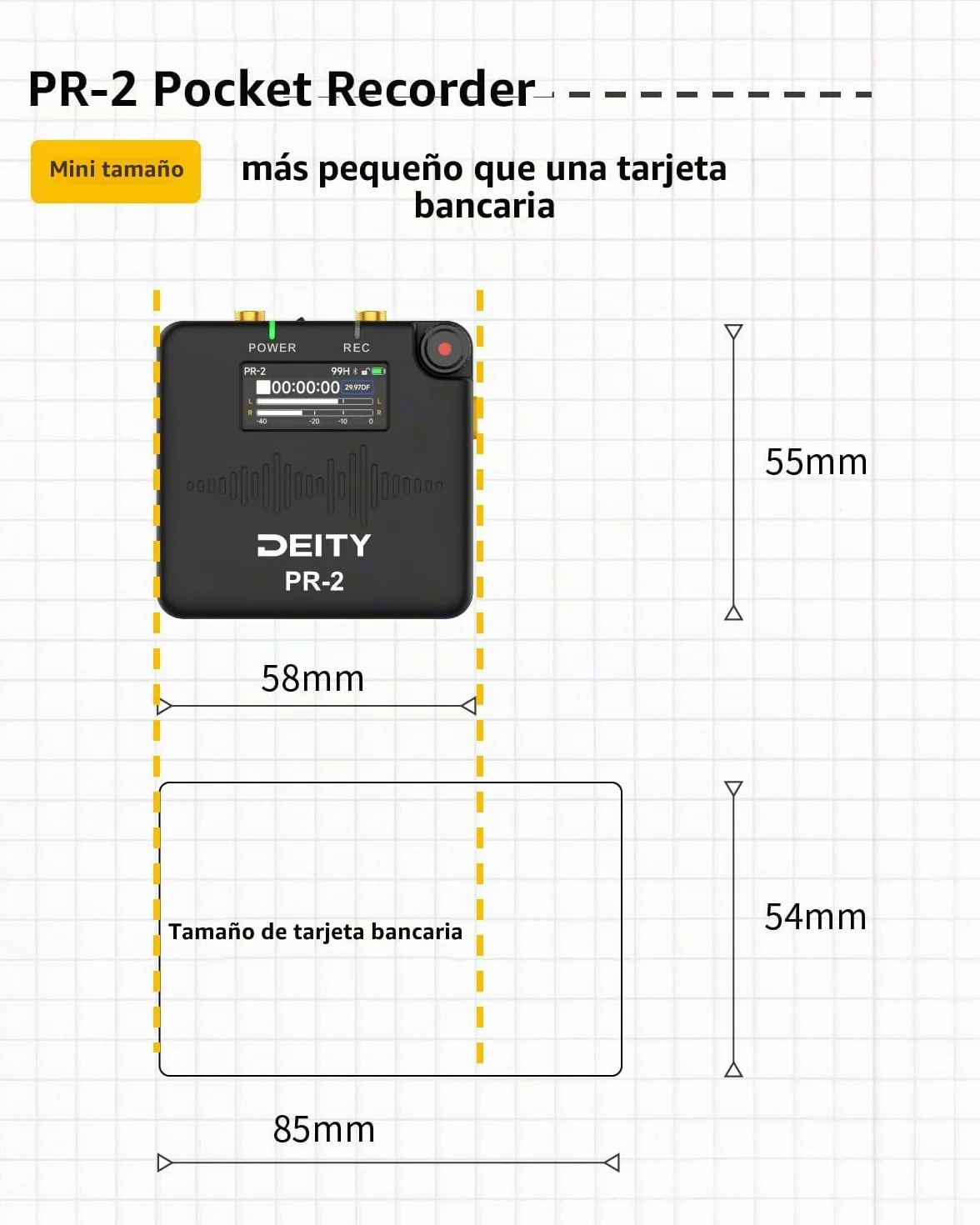 Deity PR-2 Grabadora de Bolsillo con Micrófono de Solapa, Grabación en 32 bits Float, Control por App Sidus Audio, Ideal para Entrevistas, Podcasts, Grabaciones Exteriores y Producción de Video
