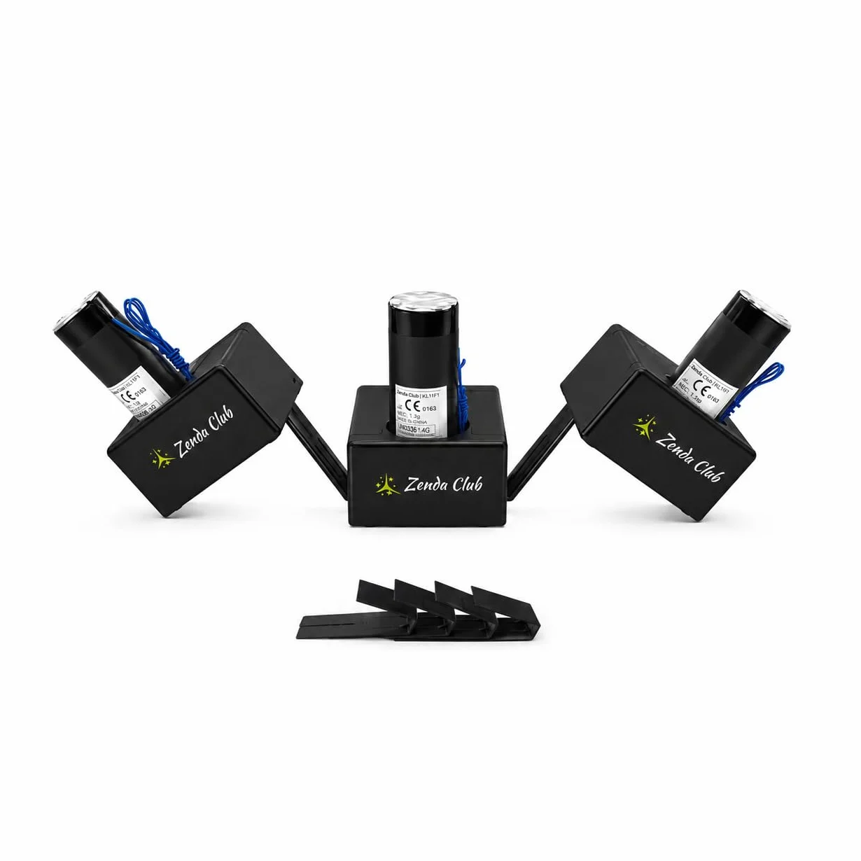 Zenda Club Kit de 4 disparadores de nueva generación - Sistema de tiro para chorros de escenario y fuegos de artificio fríos - Encendido remoto inalámbrico - Maleta + 2 mando a distancia - Seguridad