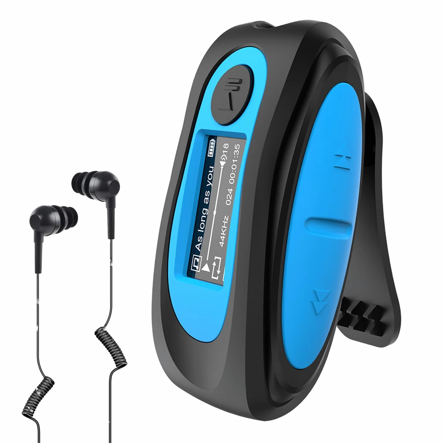 AGPTEK S07 Clip MP3 Player Waterproof IPX8 8GB Azul