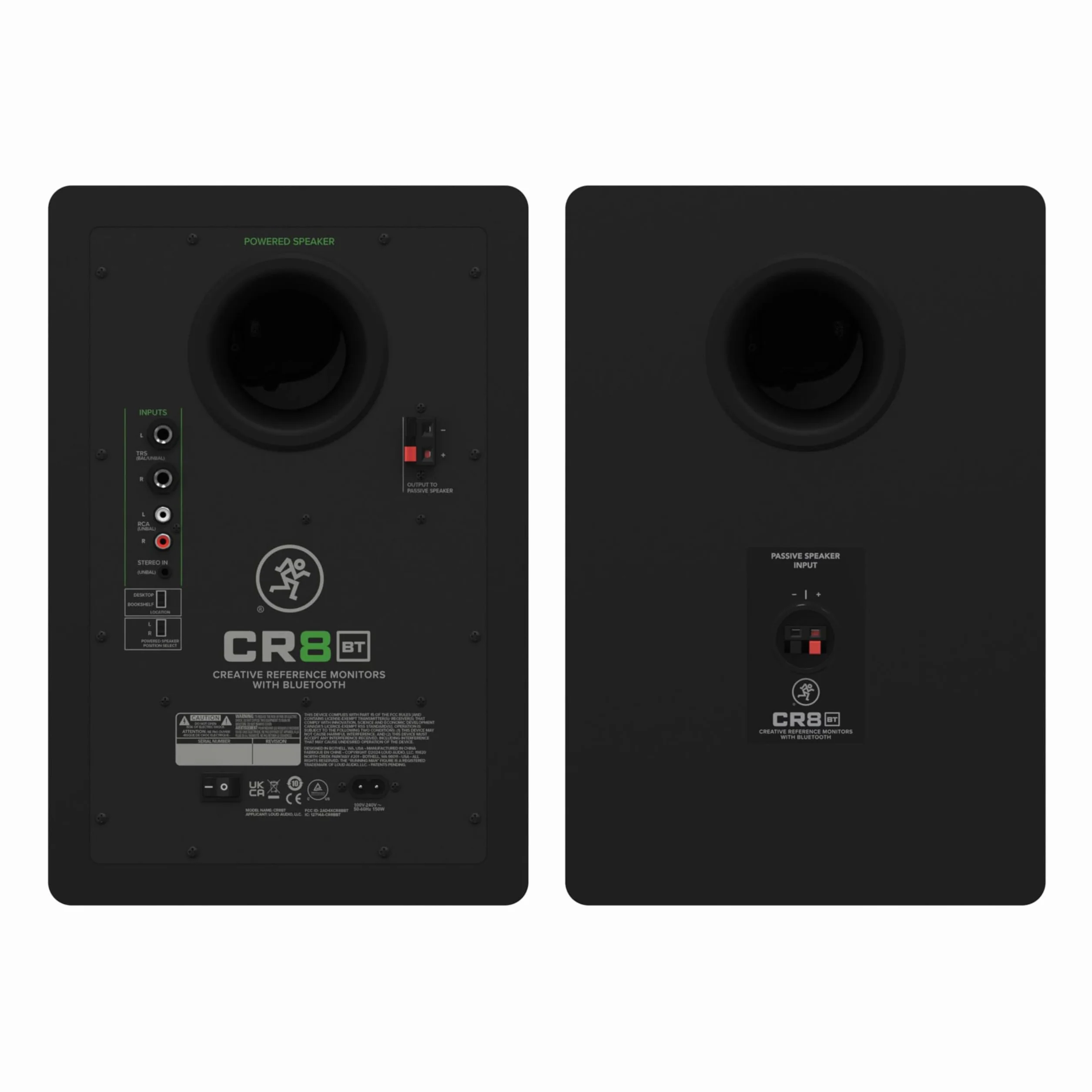 Monitores de estudio activos de 8" Mackie CR8BT con control de tono y Bluetooth®