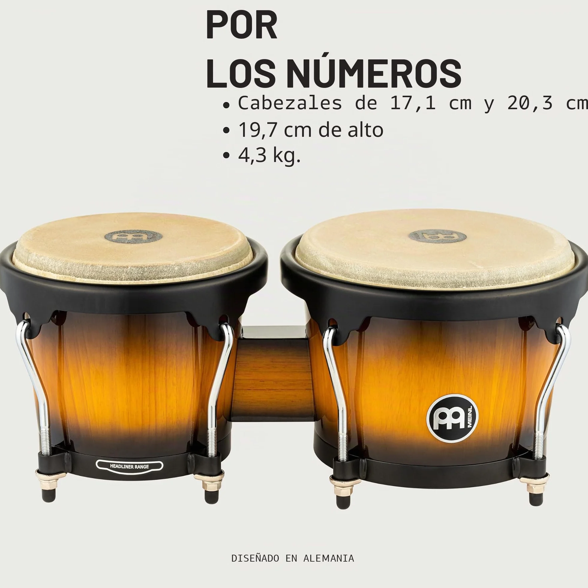 Meinl Percussion HB100VSB - Wood bongo, Multicolor, Estallido de sol