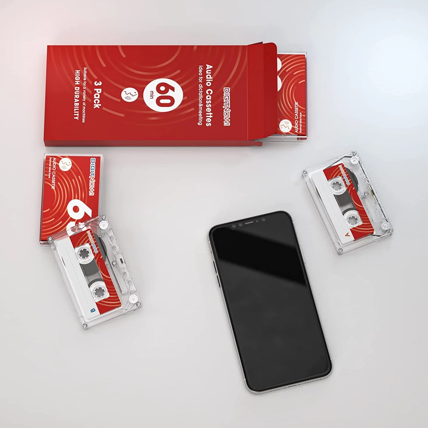 Cintas de Casete en Blanco Audio 60 min 3 Paquete DIGITNOW!