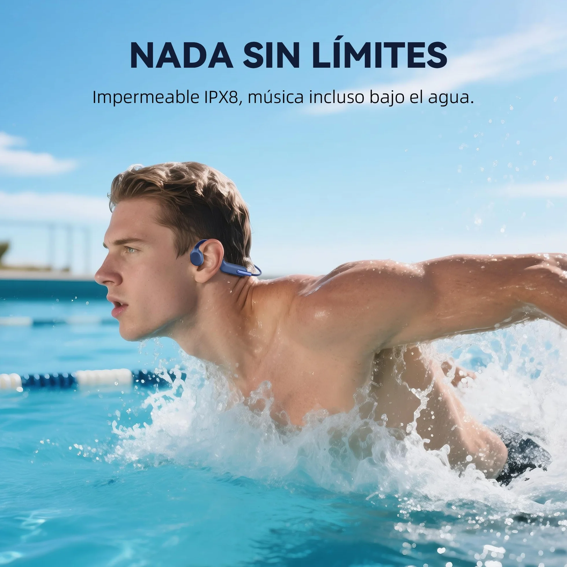 HIFI WALKER Auriculares Conducción Ósea MP3 32GB IPX8 Bluetooth 5.3 Deportivos Natación