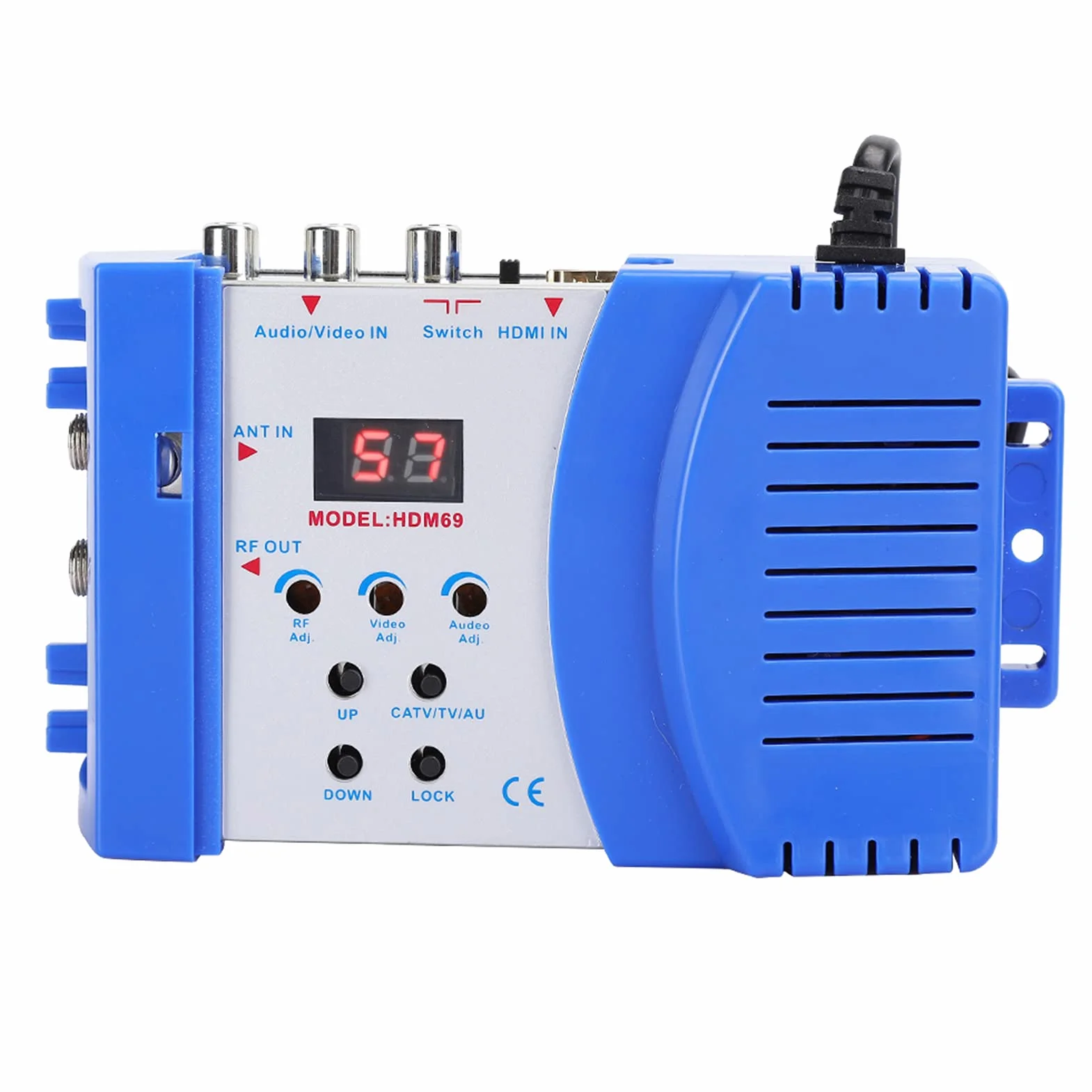 Modulador HDM69 Digital RF HDMI AV a RF Convertidor VHF UHF PAL Modulador Portátil Estándar para UE 100-240V