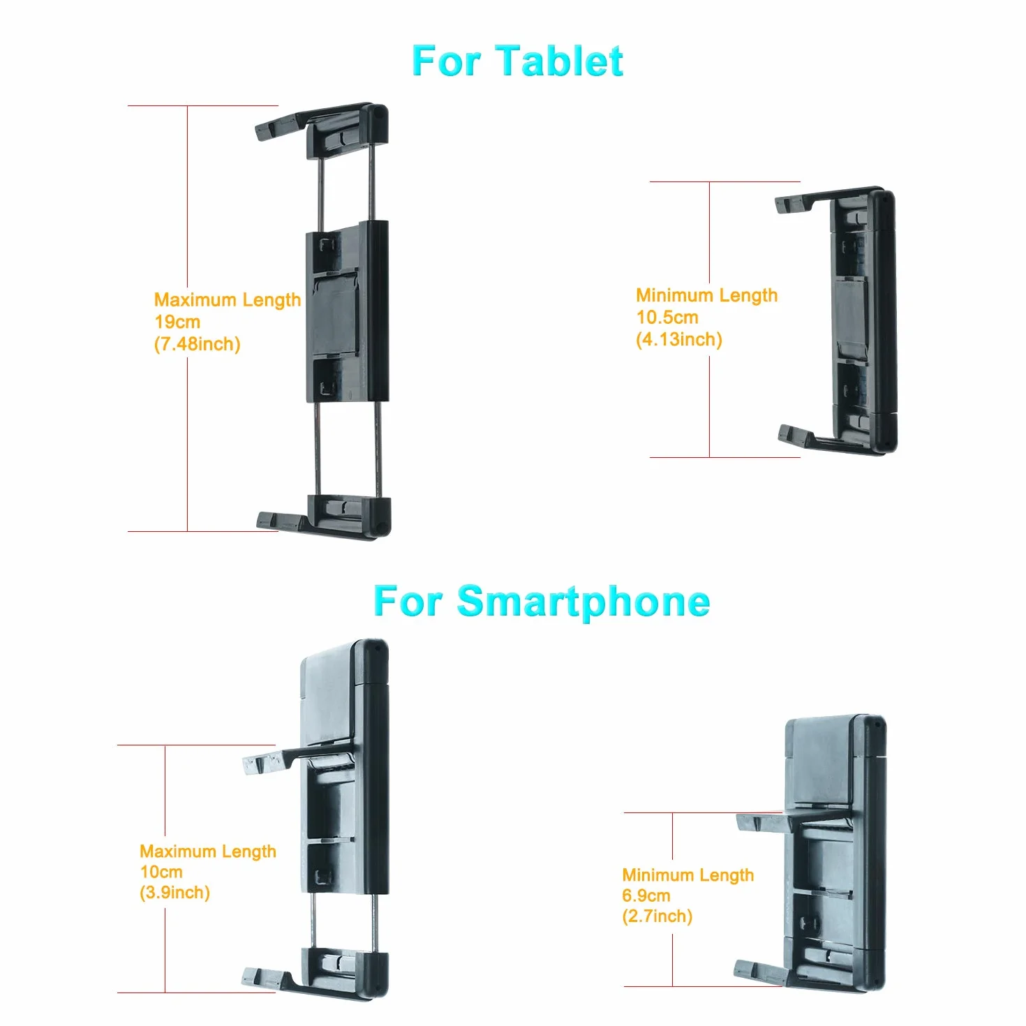 Soporte para reposacabezas de vehículo, para tabletas y teléfonos con Pantallas de 5 a 10,5 Pulgadas, Compatible con iPhone iPad Air Mini, Samsung Galaxy, Nintendo Switch