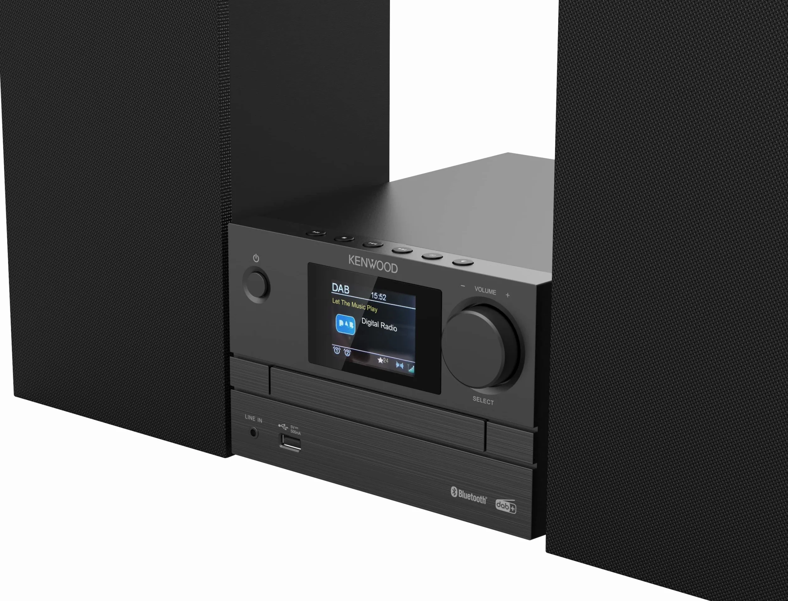 Microcadena HiFi Kenwood M-525DAB con CD, USB, Dab+ y Bluetooth Audio- Streaming. Color: Antracita