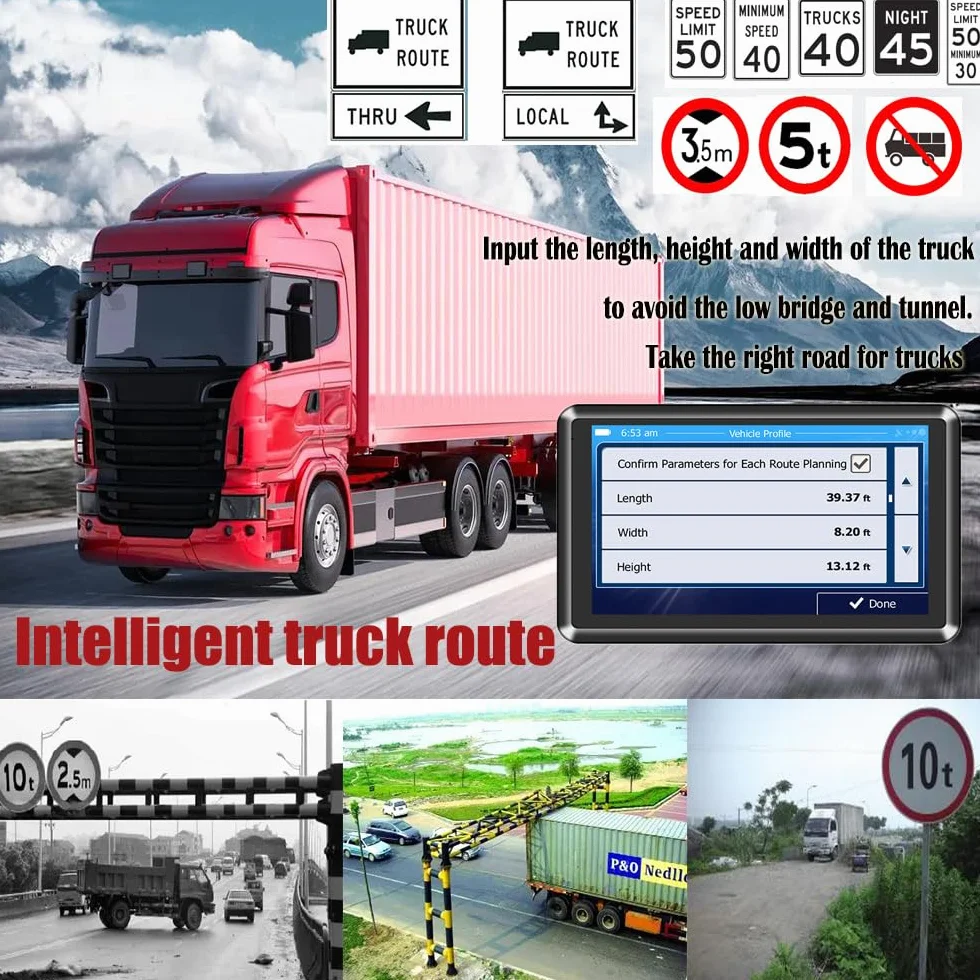 NEWFUN GPS Camiones Profesional 7 Pulgadas Navegador GPS Coche 2025 Mapas Europa Actualización Vitalicia