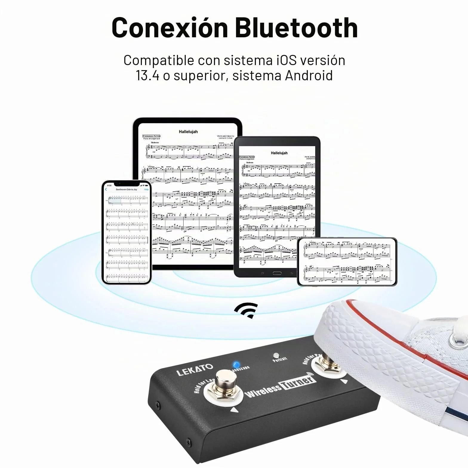 LEKATO Pedal de bucle con control de bucles múltiples y smartphones tabletas con sistema Andriod libera tu mano