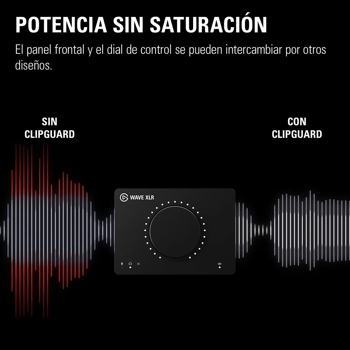 Elgato Wave XLR – interfaz para micrófono, XLR/USB-C, antisaturación, previo de 75 dB, alimentación phantom, monitorización directa, botón táctil de muteo, aplicación de mezcla digital Wave Link