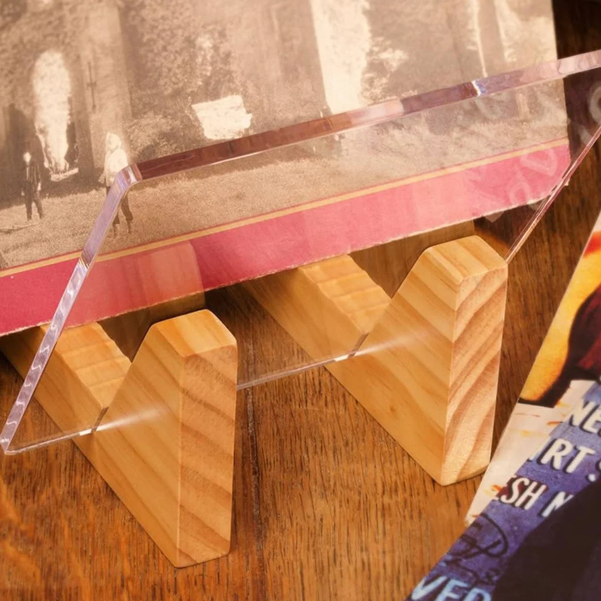 Soporte de madera para discos de vinilo - Soporte para discos de vinilo - Organizador de almacenamiento de álbumes, expositor con capacidad para hasta 50 álbumes, DVD y CD, con