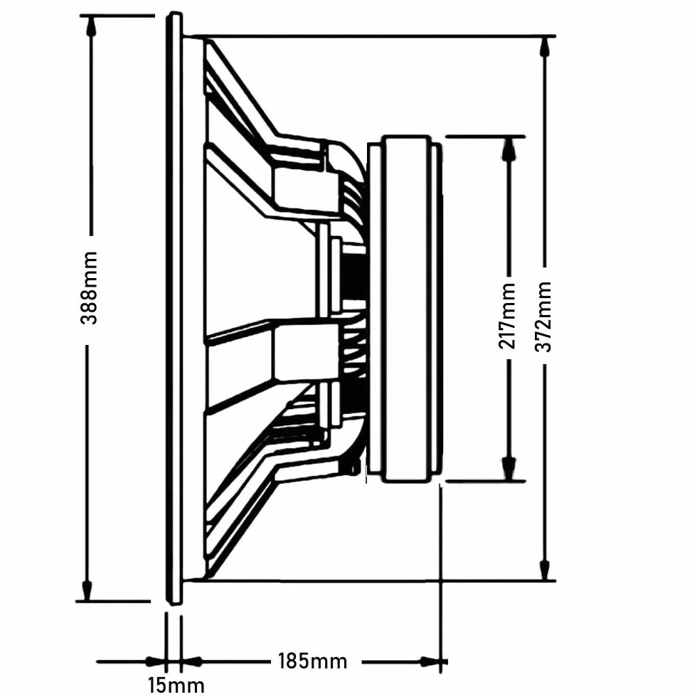 Seven Soundvector SVG15SUB1000/4 Subwoofer 15 Pulgadas Altavoz Profesional de Grave Sub-Grave 4 Ohm 1000W AES 2000W Programa