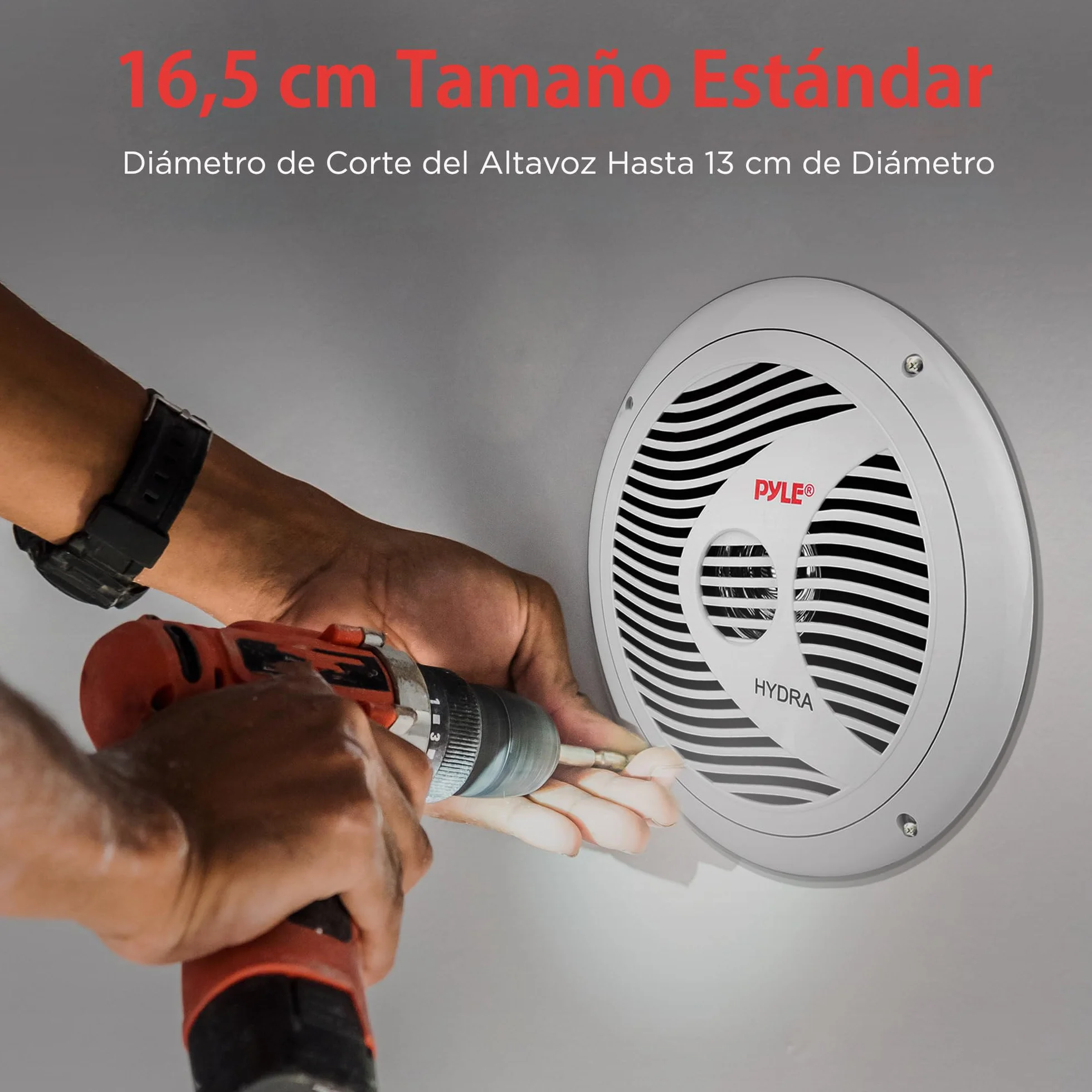 Pyle altavoces marinos, Duales, 6.5”, Estereo, Exteriores, Resistentes al agua y a la intemperie, 150V, Cono de polipropileno y envolvente de tela, 1 par