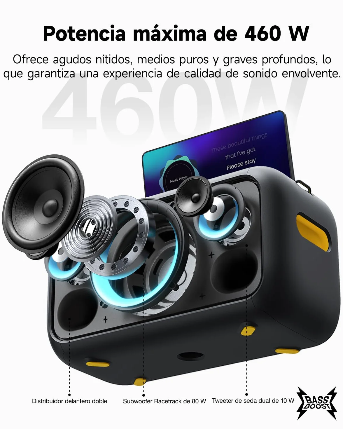 Máquina de Karaoke para Adultos con Pantalla de Letras, Pantalla integrada de 33,8 cm, máquina de Karaoke Realmente Todo en uno con 2 micrófonos inalámbricos (Ocultos y de Carga automática), Altavoz