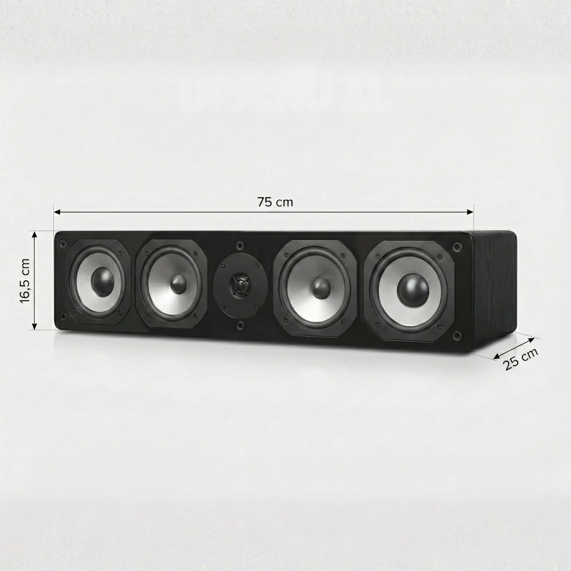 Dynavoice Challenger C-5 XL Roble Natural. Altavoz Central Pasivo 210W 6-8 Ohm. 4X Woofer 5,25″ y Tweeter 1″ Super Audio. Home Cinema HiFi. Bass Reflex Trasero. VESA 10x10.