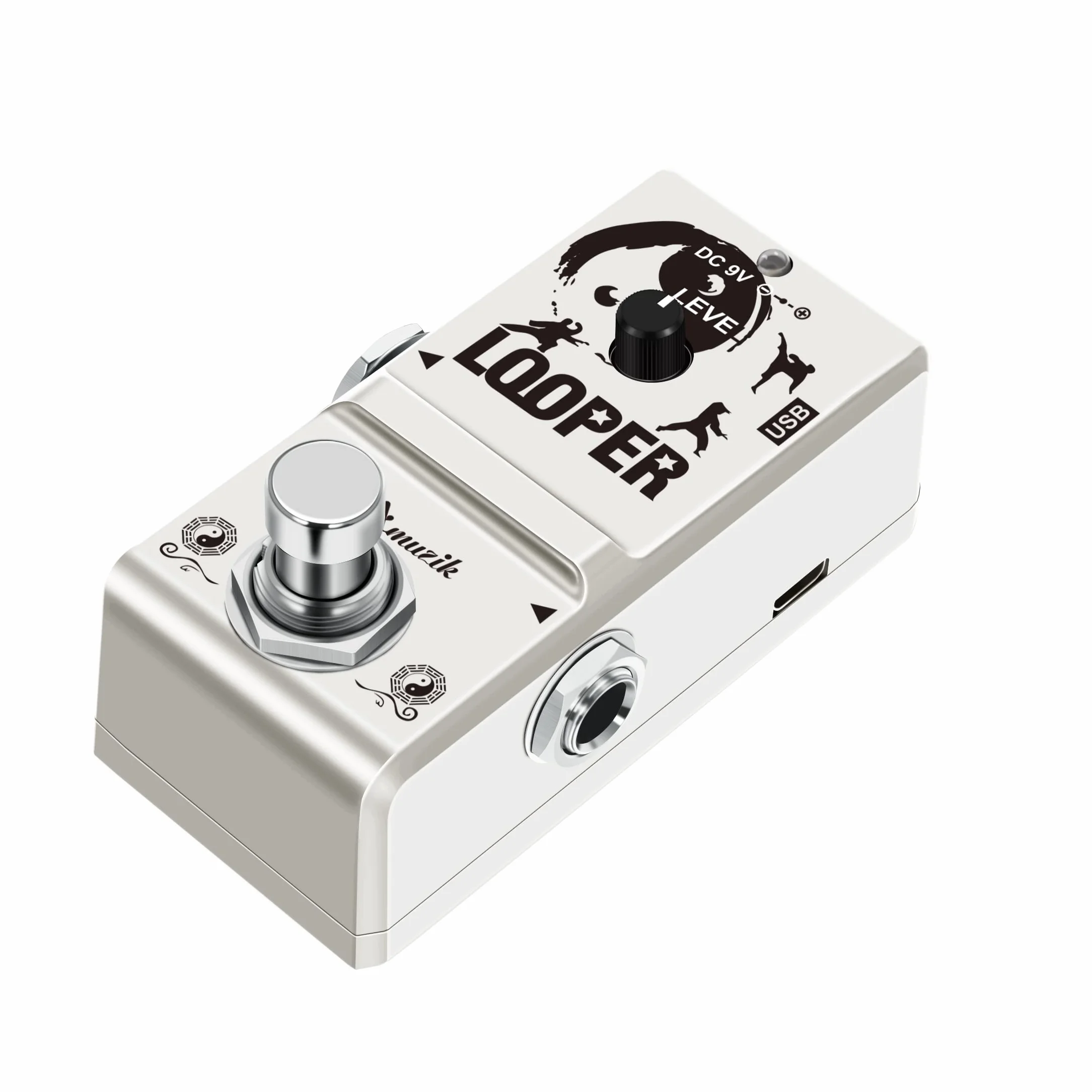 Amuzik Looper Electric Guitar Effect Loop Pedal 10 Minutes of Looping Unlimited Overdubs Puerto USB True Bypass