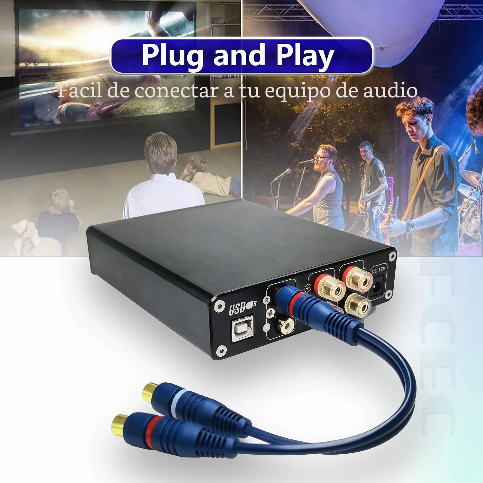 Adaptador Y para cable splitter Cinch de 15 cm, para subwoofer compatible con Phono, AV, audio coaxial y cables RCA (1 conector macho a 2 jacks hembra, 2 unidades, color azul)