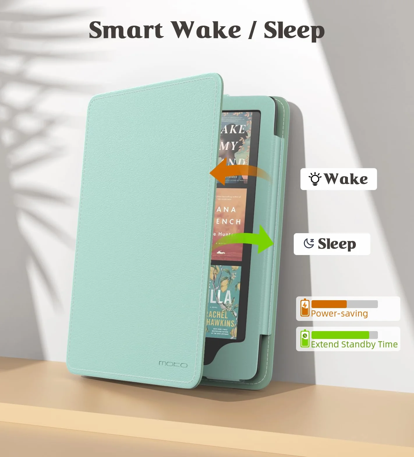 MoKo Funda para 7"/6.8" Kindle Paperwhite(12th/11th Generation-2024/2021), PU Estuche Niño con Correa de Mano para Kindle Paperwhite Edición de Firma, Auto Sueño/Estela, Agave Verde