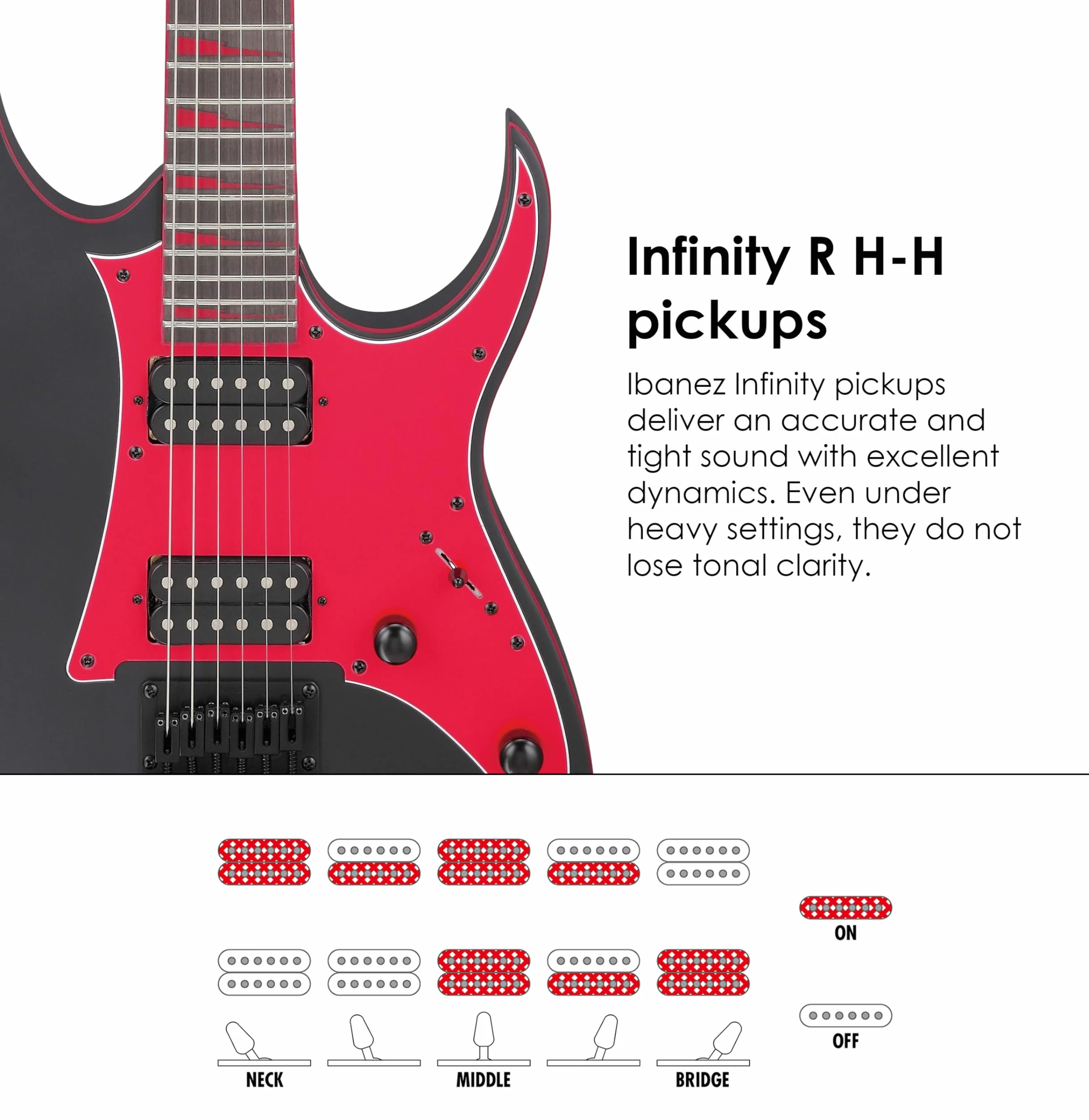 Ibanez Serie GIO RG - Guitarra eléctrica - Negro/Rojo