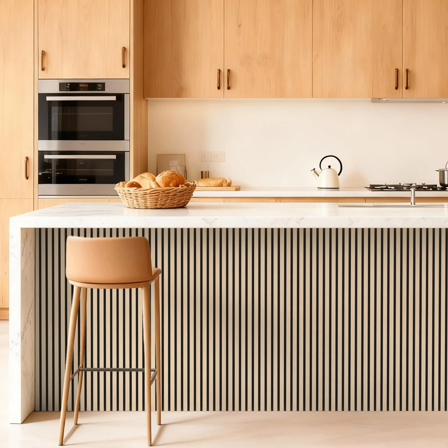 TONOR 4 Pack Paneles Acusticos Decorativos de Chapa de Madera, 120 x 60-2.88㎡, Panel para Pared Aislante Acustico en 3D, Palilleria pared Insonorizantes para el Salón, el Despacho, la Encimera, Roble