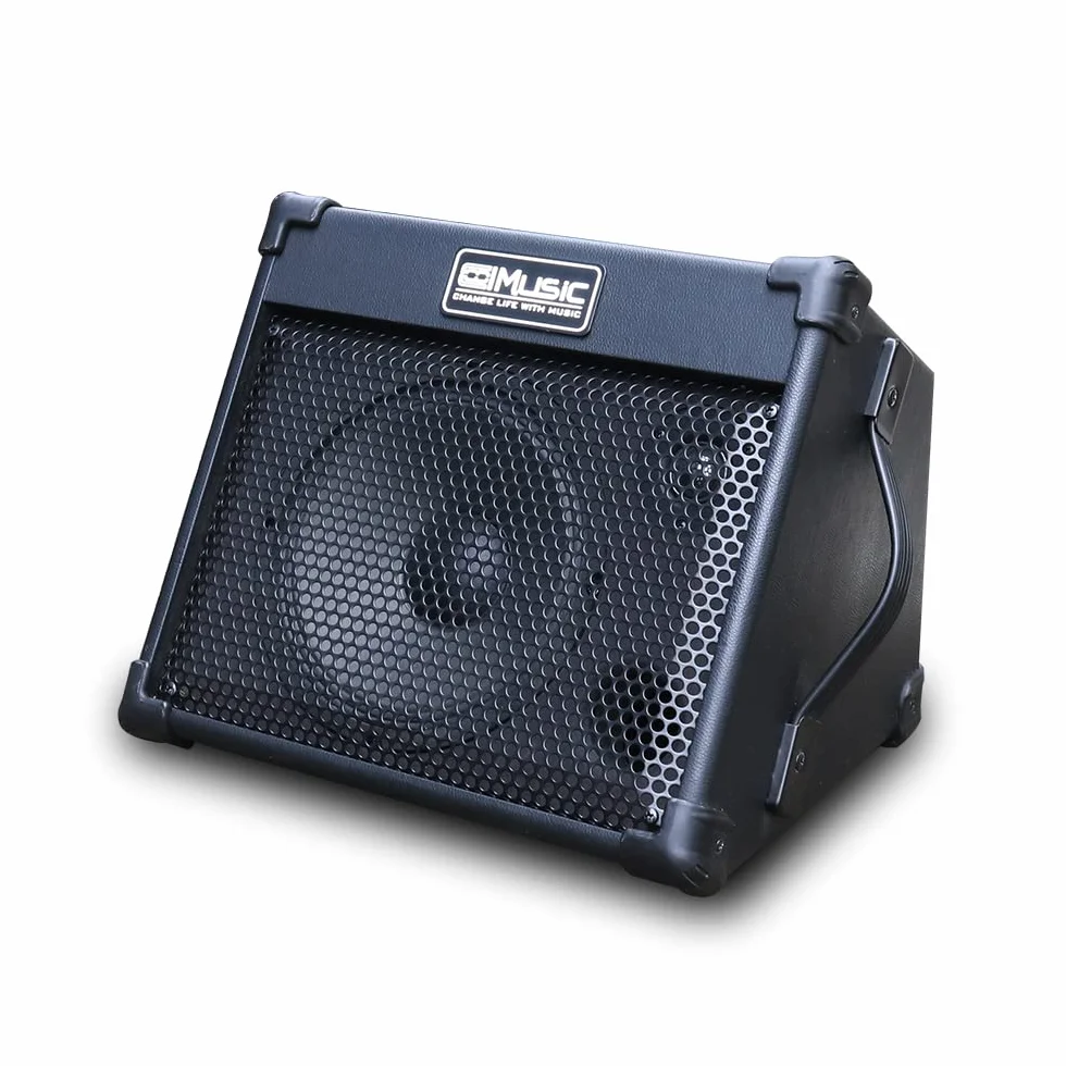 Coolmusic amplificador de guitarra acústica portátil de 40 W con entrada de micrófono, Bluetooth integrado, batería recargable con rendimiento de hasta 8 horas