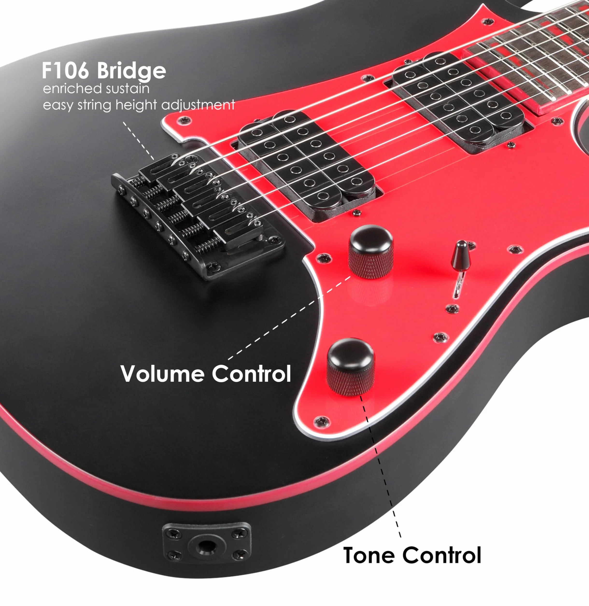 Ibanez Serie GIO RG - Guitarra eléctrica - Negro/Rojo