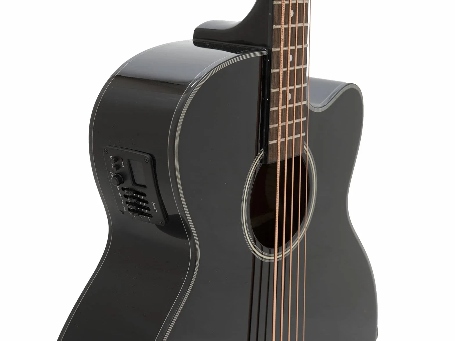 DIMAVERY AB-455 Bajo acústico 5 cuerdas Negro | Bajo acústico de cinco cuerdas con micrófono