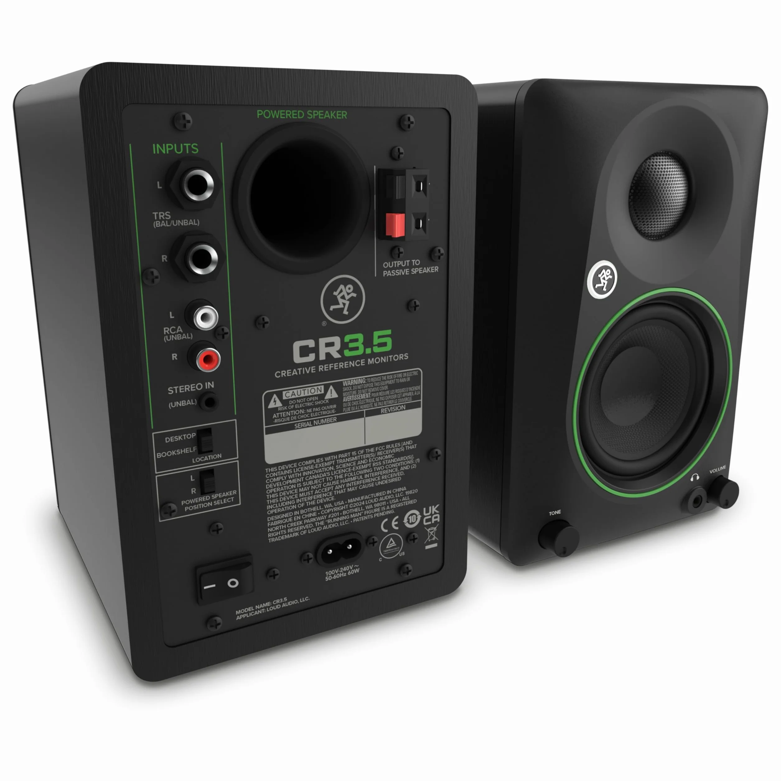 Monitores de estudio activos de 3.5" Mackie CR3.5 con control de tono