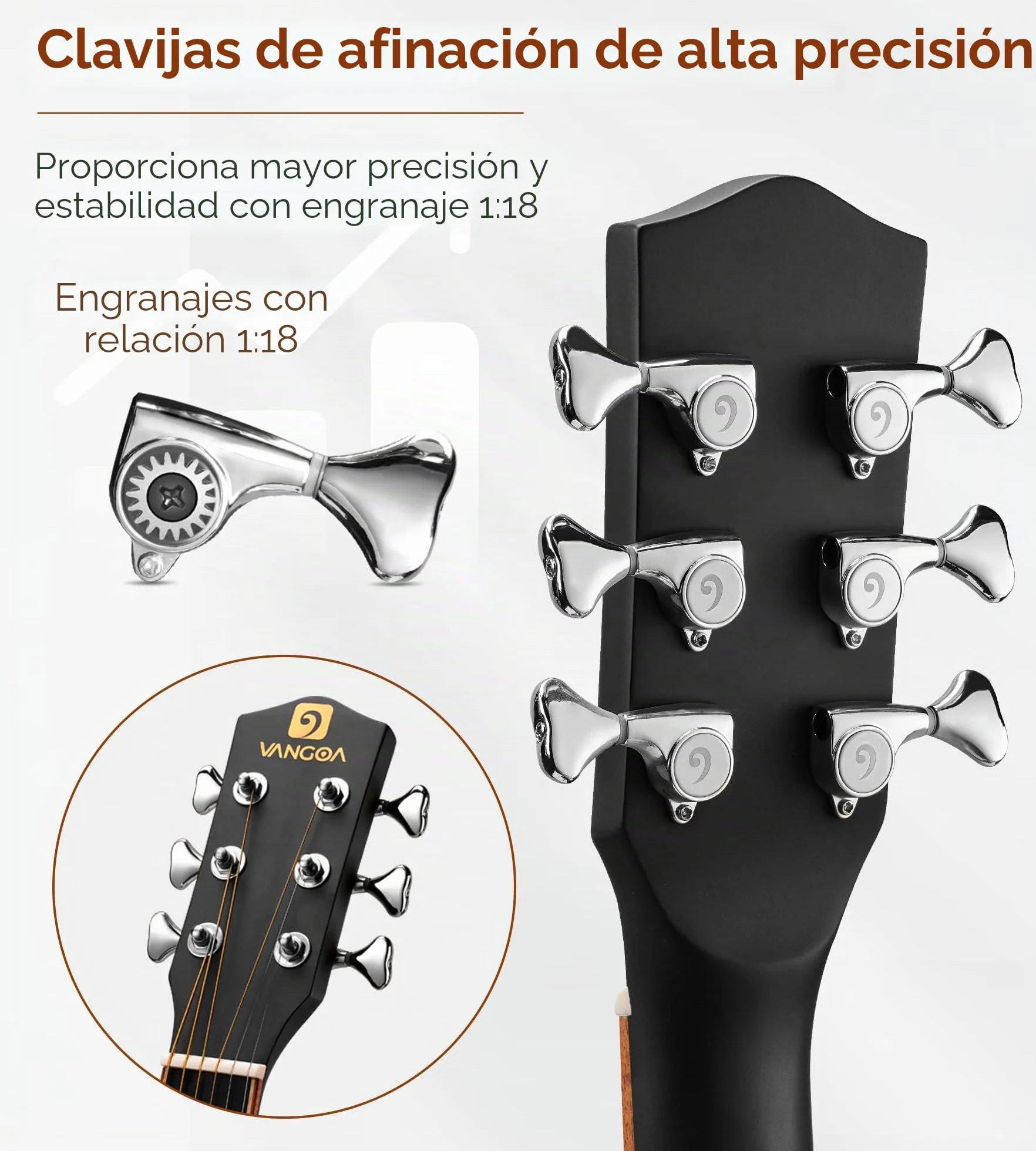 Vangoa 4/4 Guitarra Electroacústica 41 Pulgadas Cutaway Guitarras Acústicas con Cuerdas Metálicas, Ecualizador de 4 bandas, Kits Para Principiantes, Negro