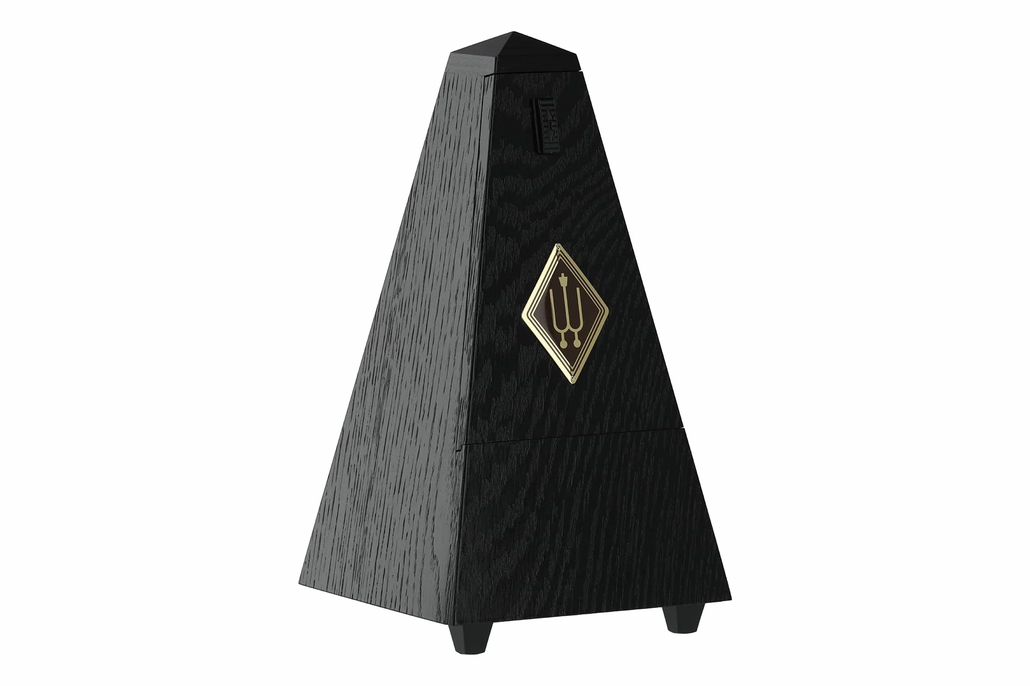 Wittner Metrónomo Taktell Forma de Pirámide Sistema Maelzel Serie 810 - Carcasa de madera maciza - Con campana - Roble negro mate - Mecánico para dar cuerda - No se requieren baterías