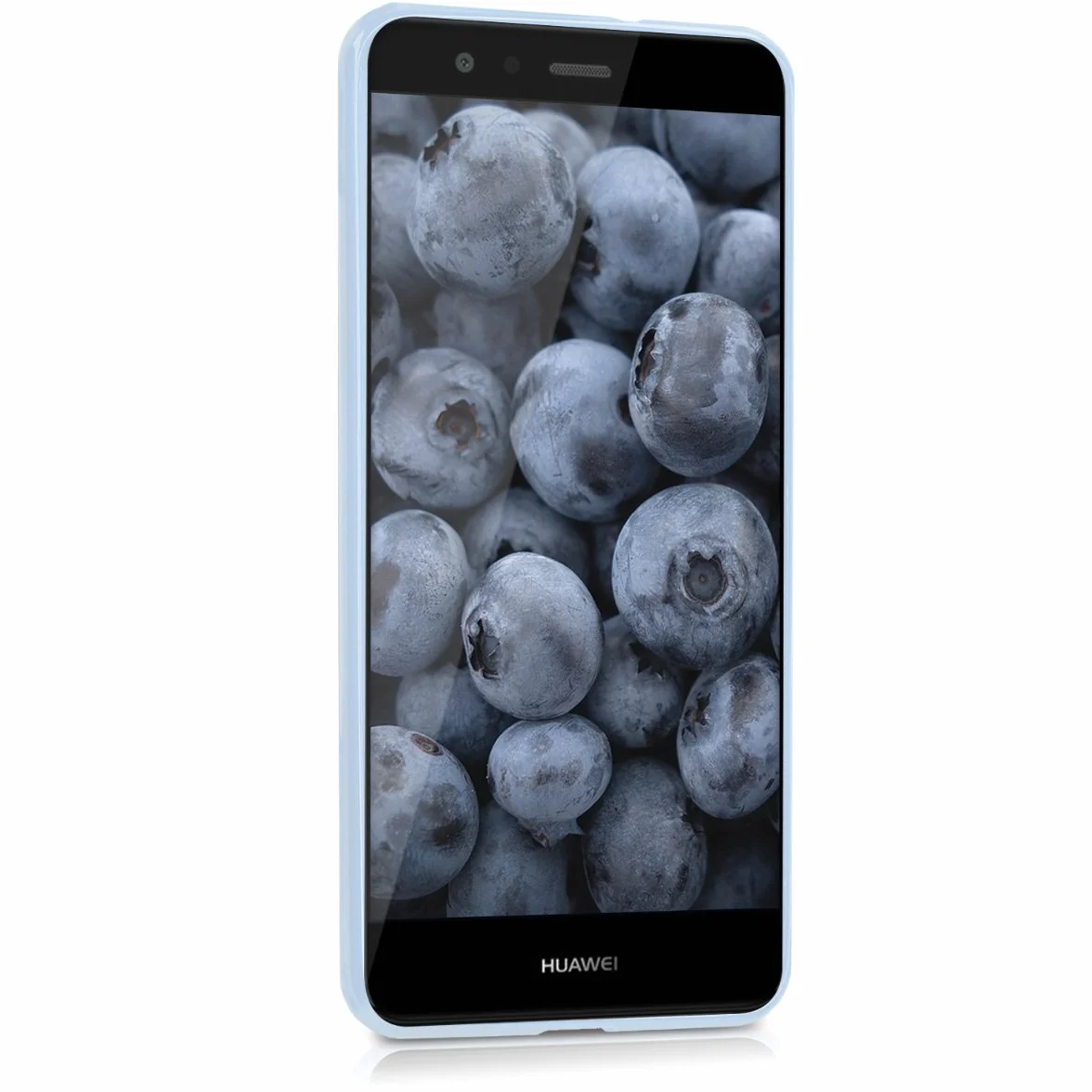 kwmobile Funda para Huawei P10 Lite Carcasa - Ultrafina de TPU y Silicona con Bordes elevados anticaídas - Azul Claro Mate