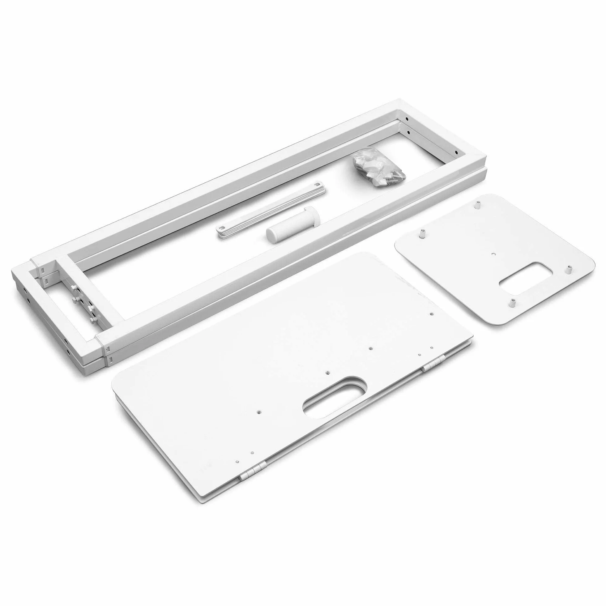 Vonyx DJP170 Plinth Podium con Placas Base Plegables con Altura Ajustable, Cubiertas de Licra en Blanco y Negro, Soporte de Cabeza móvil para DJ Light Podium y Altavoces PA, 30 kg de Carga