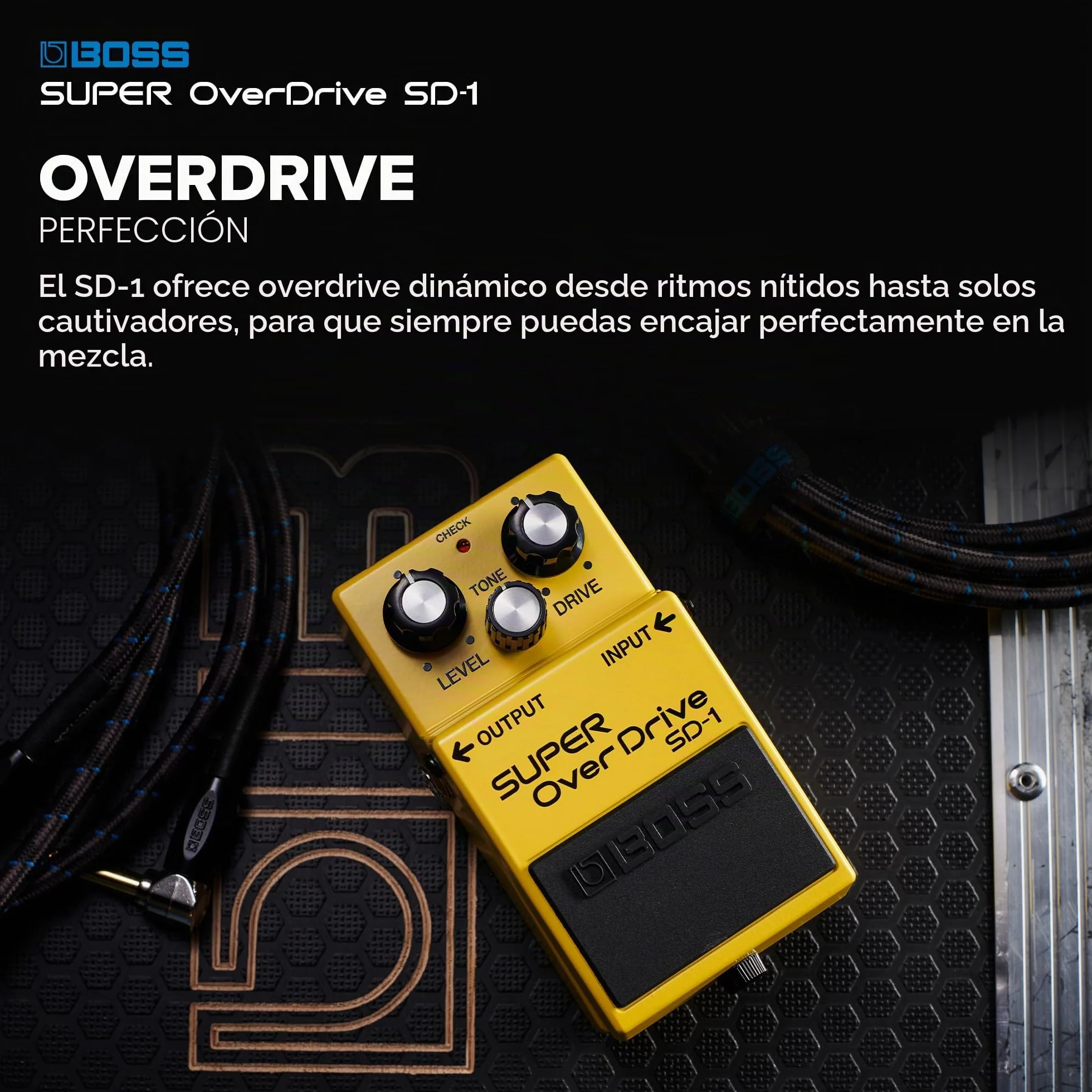 BOSS SD-1 SUPER OverDrive Gitaareffectpedaal | Genrebepalende Overdrive-Sound | Mild tot Matige Drive Tonen | Ideaal voor gebruik met Cleane en Licht Aangedreven Versterkers | 5 Jaar Garantie
