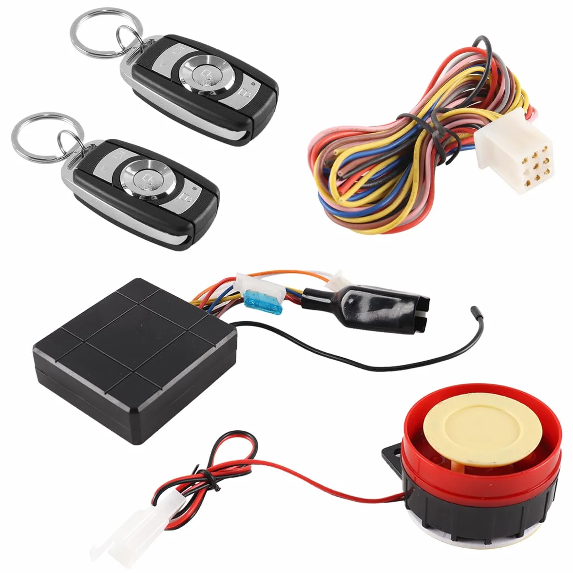 WANGCL Sistema de Alarma para Motocicleta, Alarma de Seguridad Antirrobo, 12V Universal, 125dB, Arranque de Motor a Control Remoto
