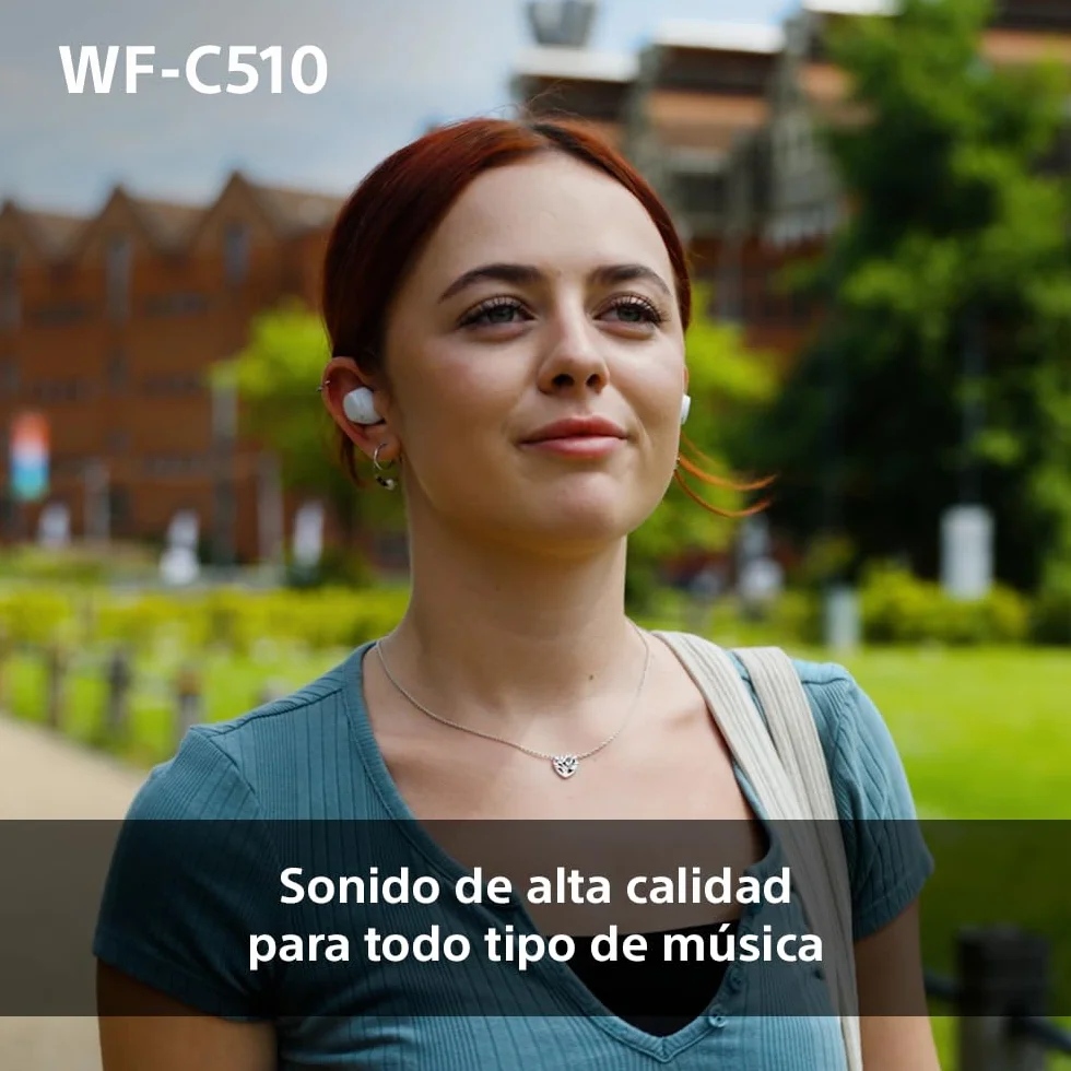 Sony WF-C510 Auriculares Inalámbricos IPX4 conexión multipunto modo sonido ambiente carga rápida 22h batería iOS Android Negro