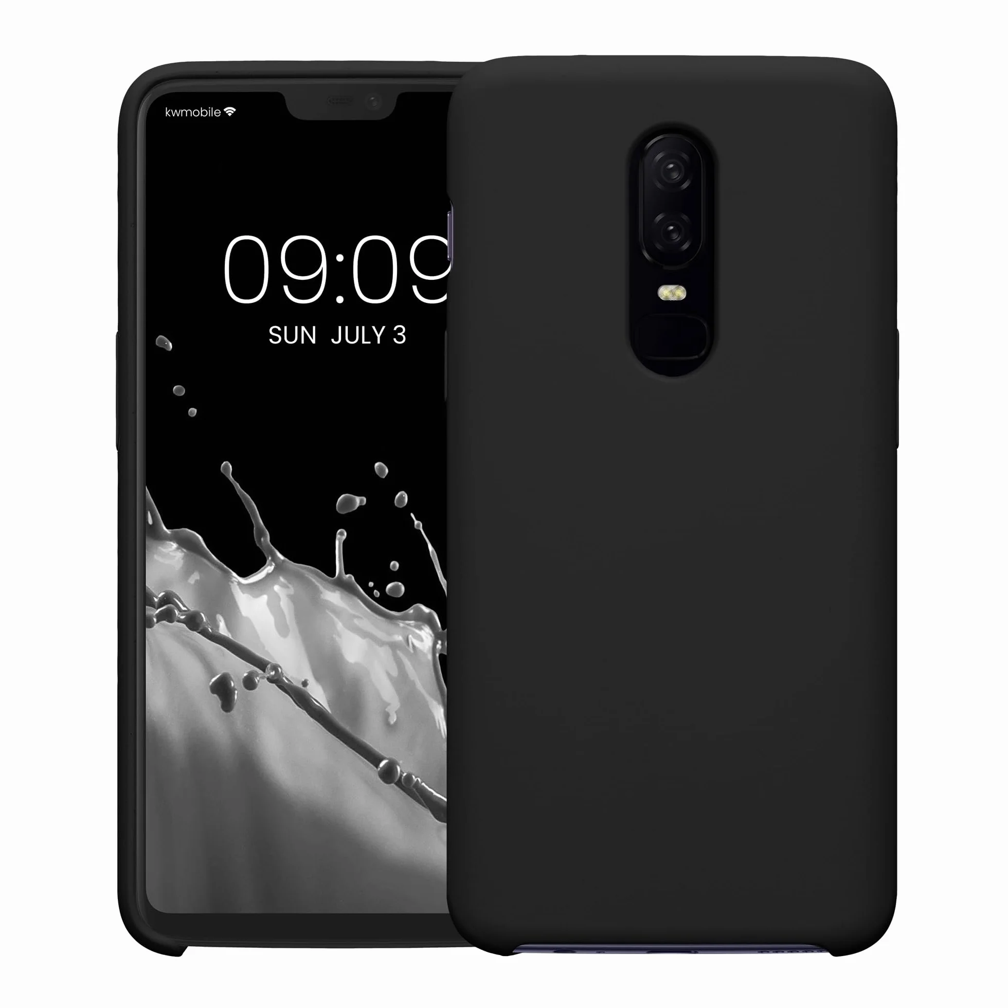 kwmobile Carcasa Compatible con OnePlus 6 Funda - Case TPU y Silicona antigolpes - Negro Mate