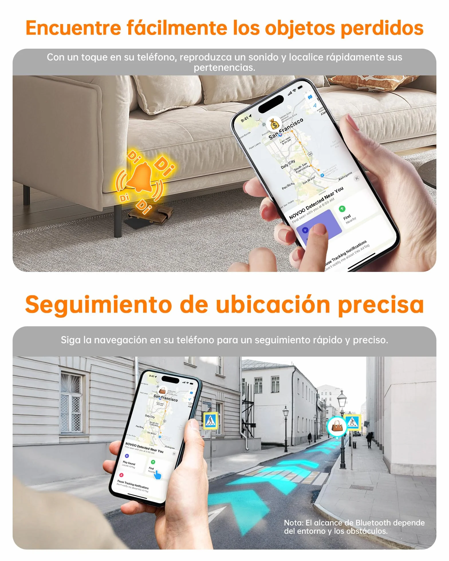 NOVOO Air Tag Card Wallet Tracker, 1.6 mm Tarjeta Inteligente Delgada, 6 Años Batería, IP68, Compatible con Apple Dónde Está(Solo iOS), Localizador Bluetooth para Carteras/Maletas/Pasaportes, Negro