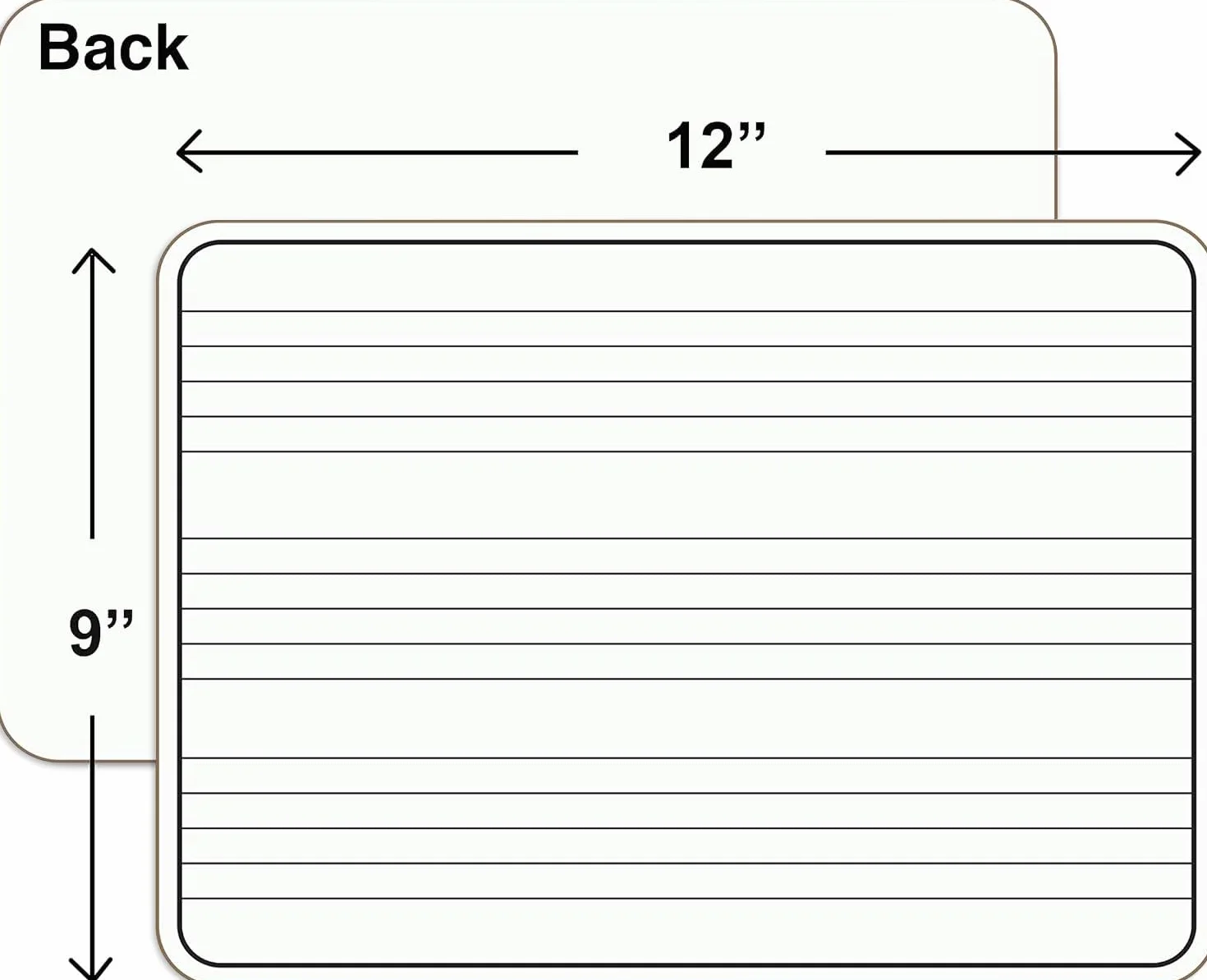 Paquete de 10 pizarras blancas de borrado en seco de 9 x 12 pulgadas para escribir notas musicales y más (mini pizarras blancas de doble cara) borradores incluidos