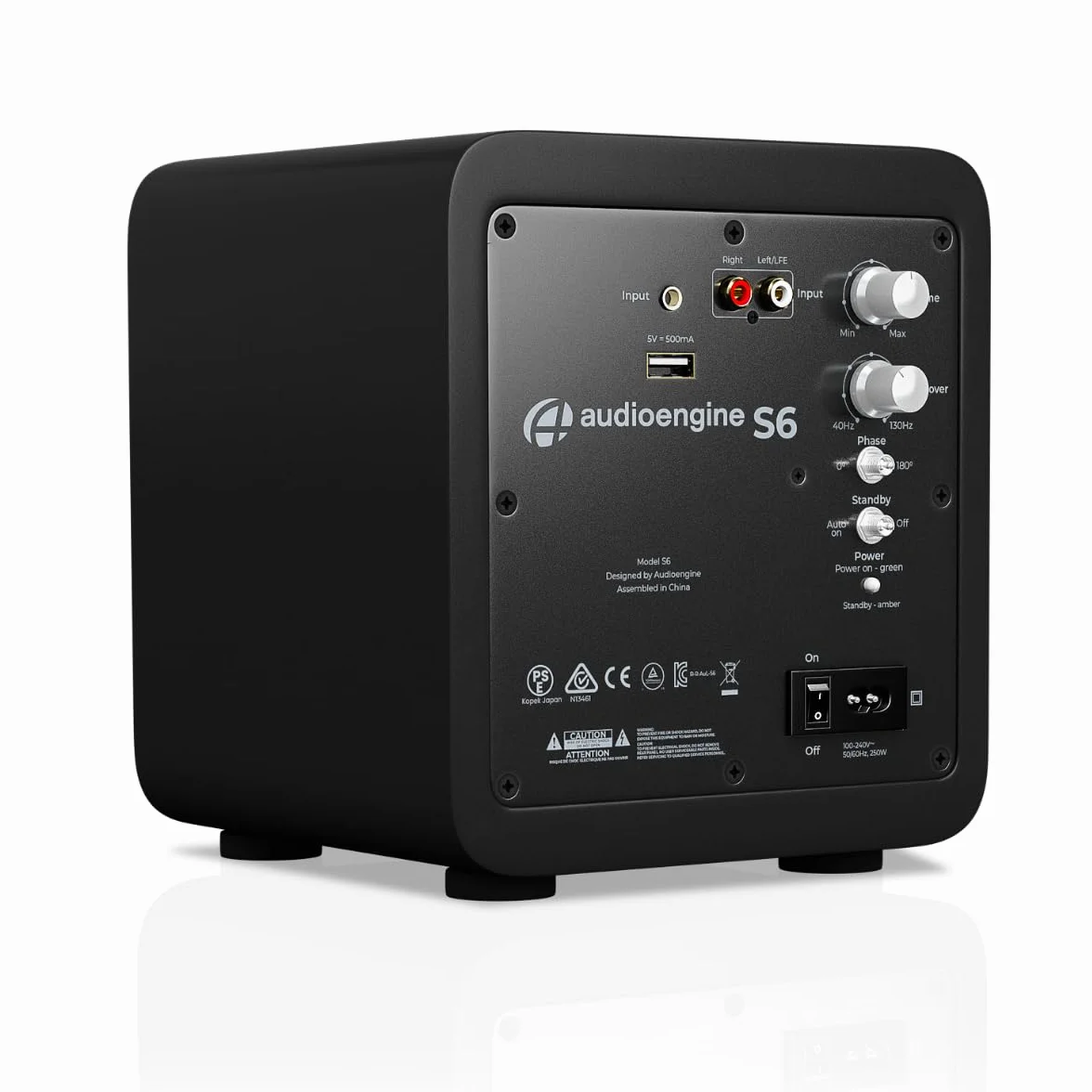 Audioengine S6 - Subwoofer Compacto de 210 W, Potente bajo, Ideal para computadoras, Apartamentos, oficinas y Juegos