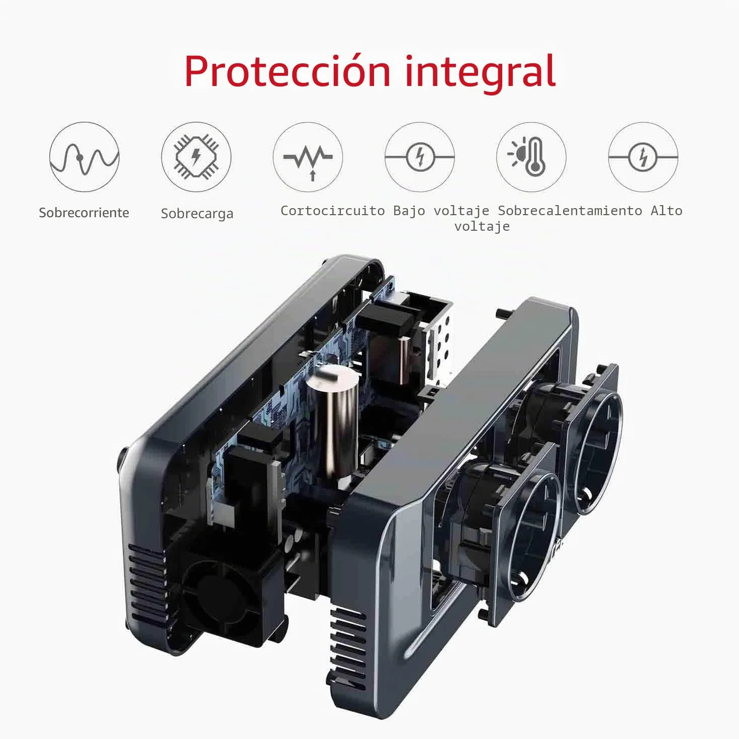 BESTEK - Convertidor de 12 V, 220 V, 230 V, 200 W, Transformador de tensión, 4 Puertos USB y 2 enchufes UE, Cargador de Coche para Camping con múltiples Protecciones y Soft Start