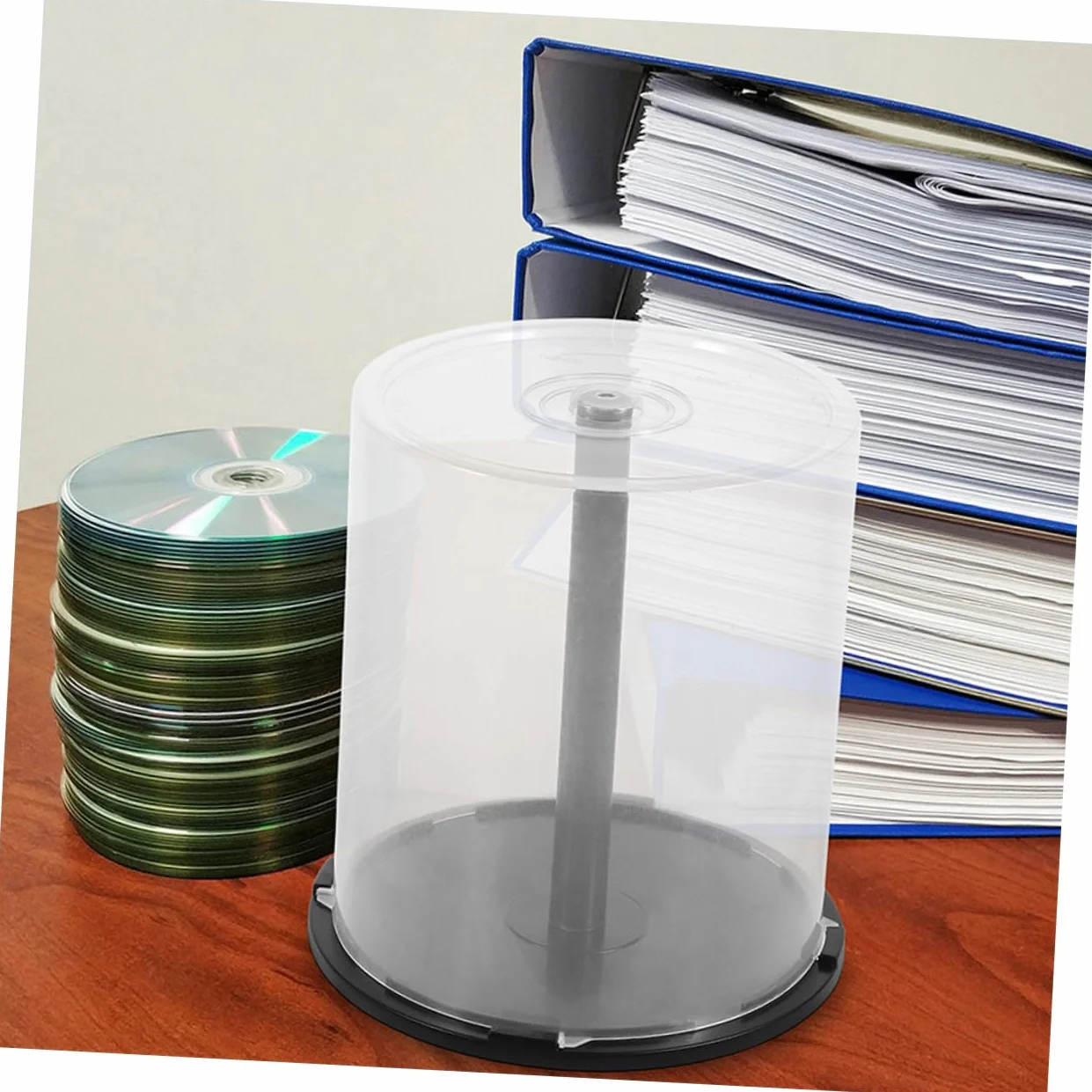 iplusmile Contenedores de Plástico para Guardar CD y Dvd Gran Capacidad, Diseño Minimalista y Ahorro de Espacio, Paquete de 4 Unidades para Hogar y Oficina