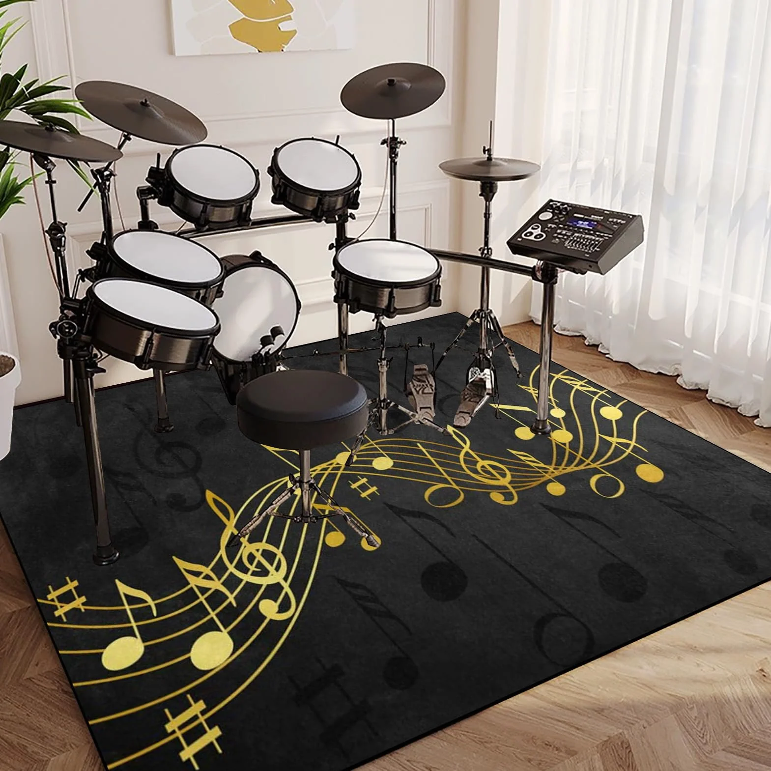 Alfombra para Bateria Electronica 200 x 180 cm Alfombra bateria batería Tambor Alfombra Alfombrilla insonorizada, Alfombras para Bombo Caja Alfombrillas Antideslizantes Alfombras Acusticas
