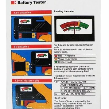 BT-168 Universal Battery Tester AA AAA C D 9V Button Checker