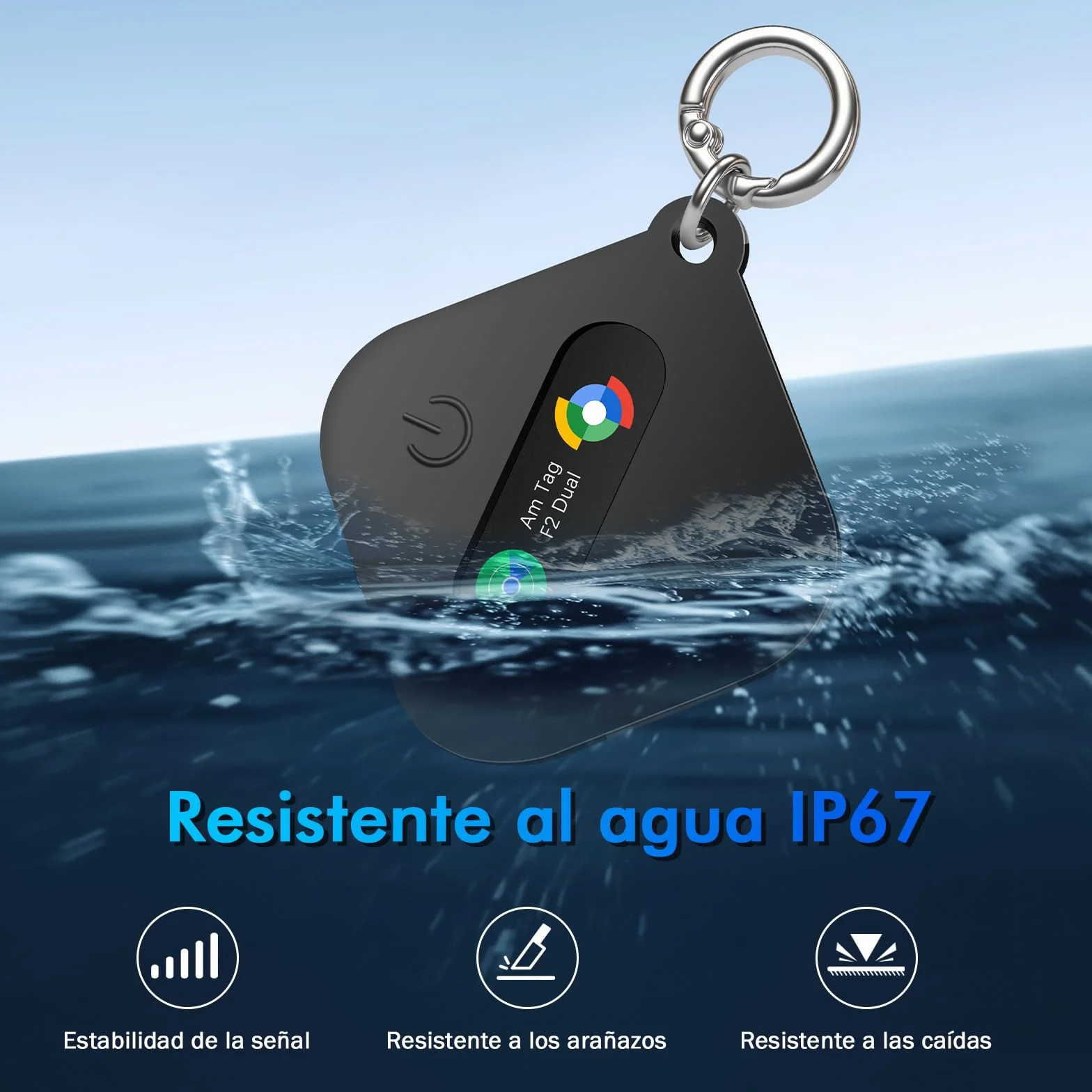 Smart Tag Localizador de Llaves Compatible con iOS Find My App o Android Find Hub App IP67 Resistente al Agua Batería reemplazable CR2032 Bluetooth Tracker Finder para Llaves Bolsos Maletas Cartera